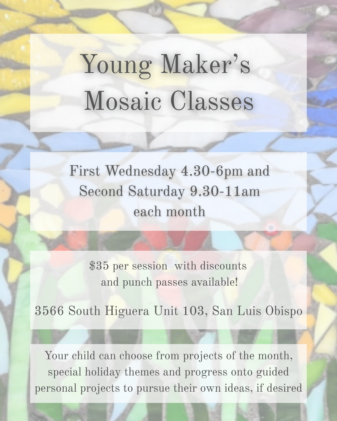 Young Maker's Mosaic Classes