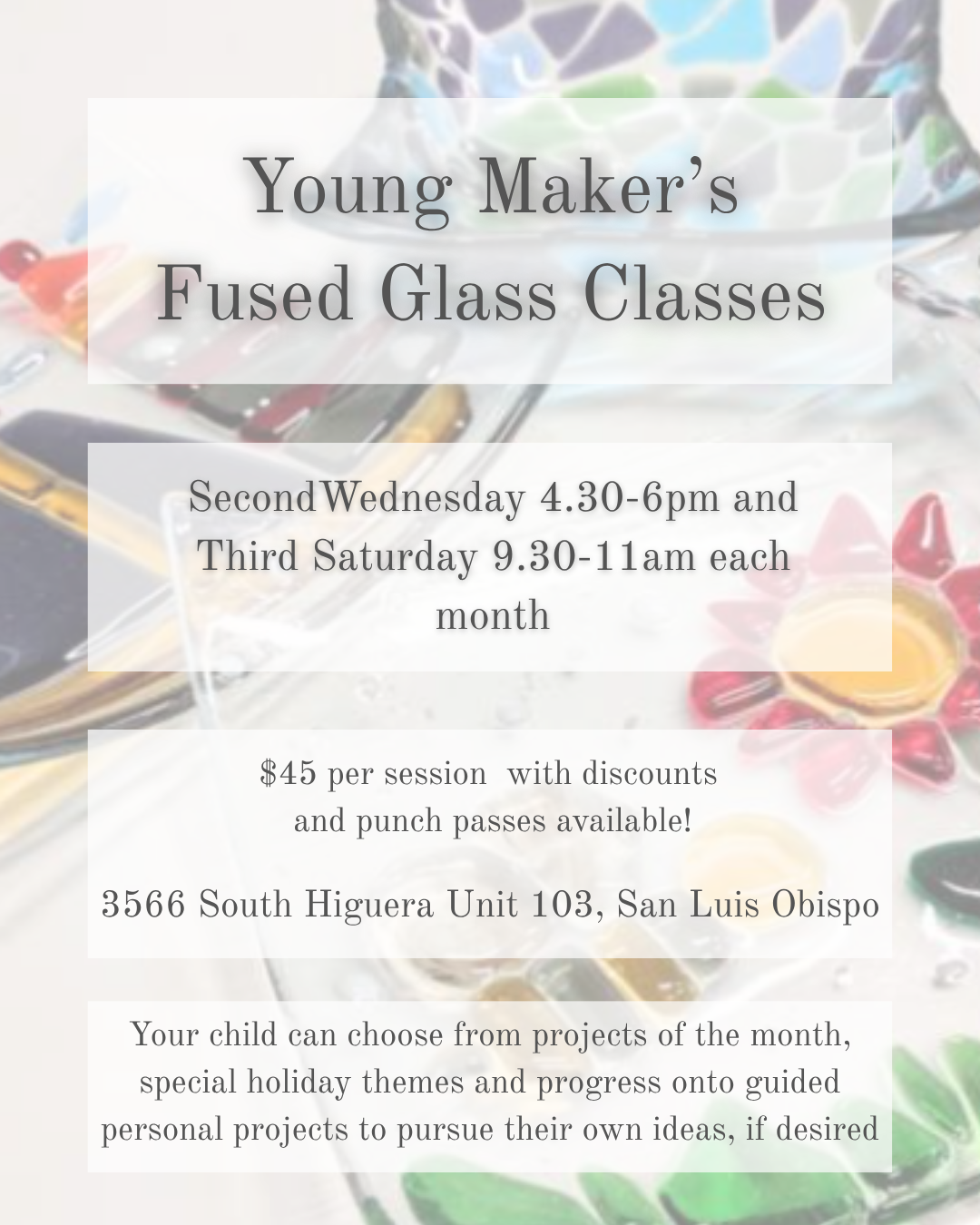 Young Maker's Fused Glass Classes