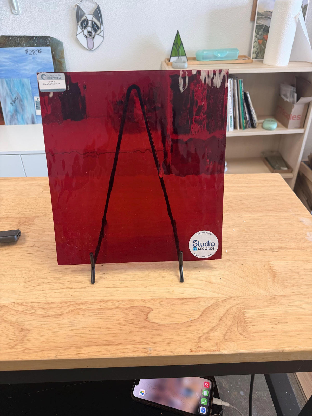 Cherry Red Waterglass Transparent Oceanside Glass, Art Glass for Stained Glass, Mosaics & Fusing, Assorted Sheets 6x6, 6x12, 12x12 151W-F