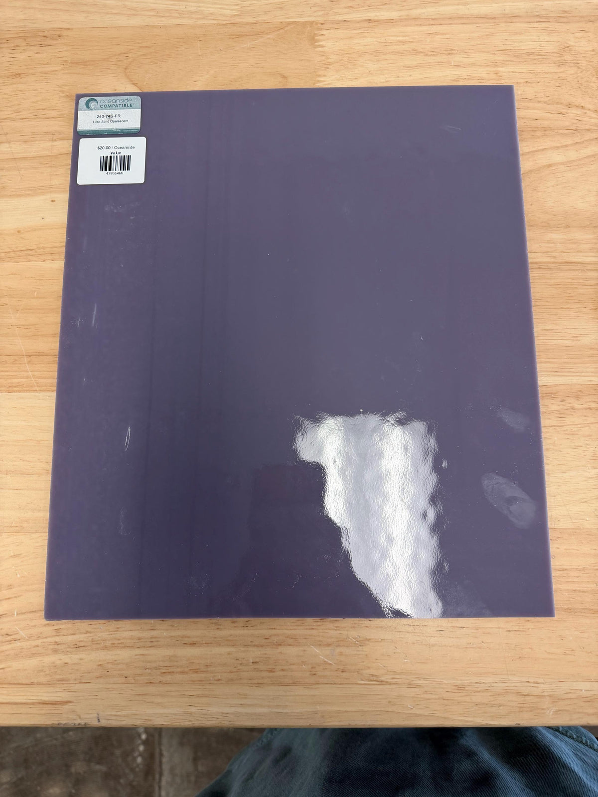 Lilac Solid Oplaescent Oceanside Glass, Art Glass for Stained Glass, Mosaics & Fusing, Assorted Sheets 6x6, 6x12, 12x12 240-74S-FR