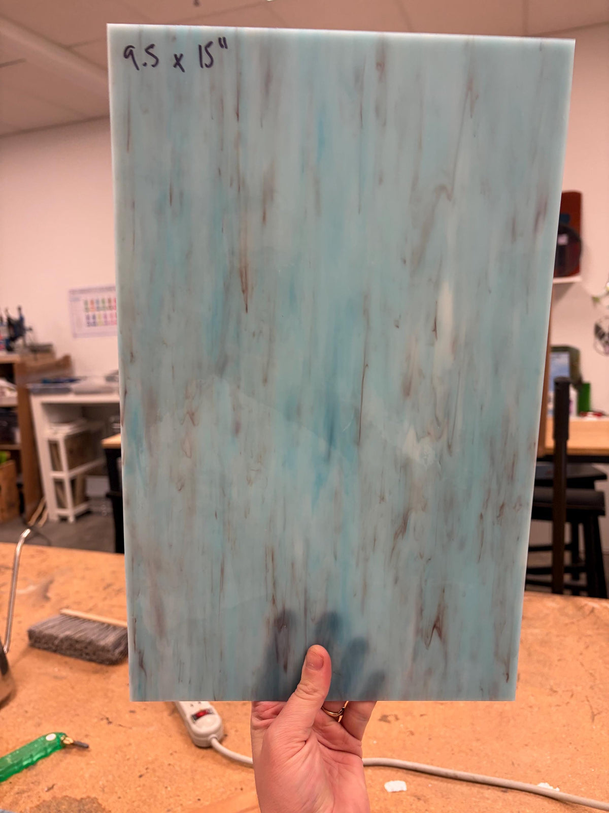 Blue Aqua Purple Opal , Art Glass for Stained Glass and Mosaics, Sheet Sizes 9.5x 7.5 or 9.5x15 Import Glass Cheaper Option