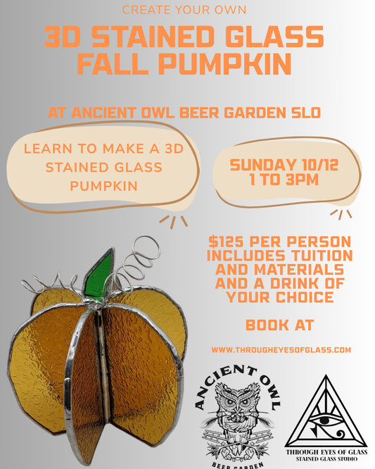 10/12 Ancient Owl Fall 3D Pumpkin Stained Glass