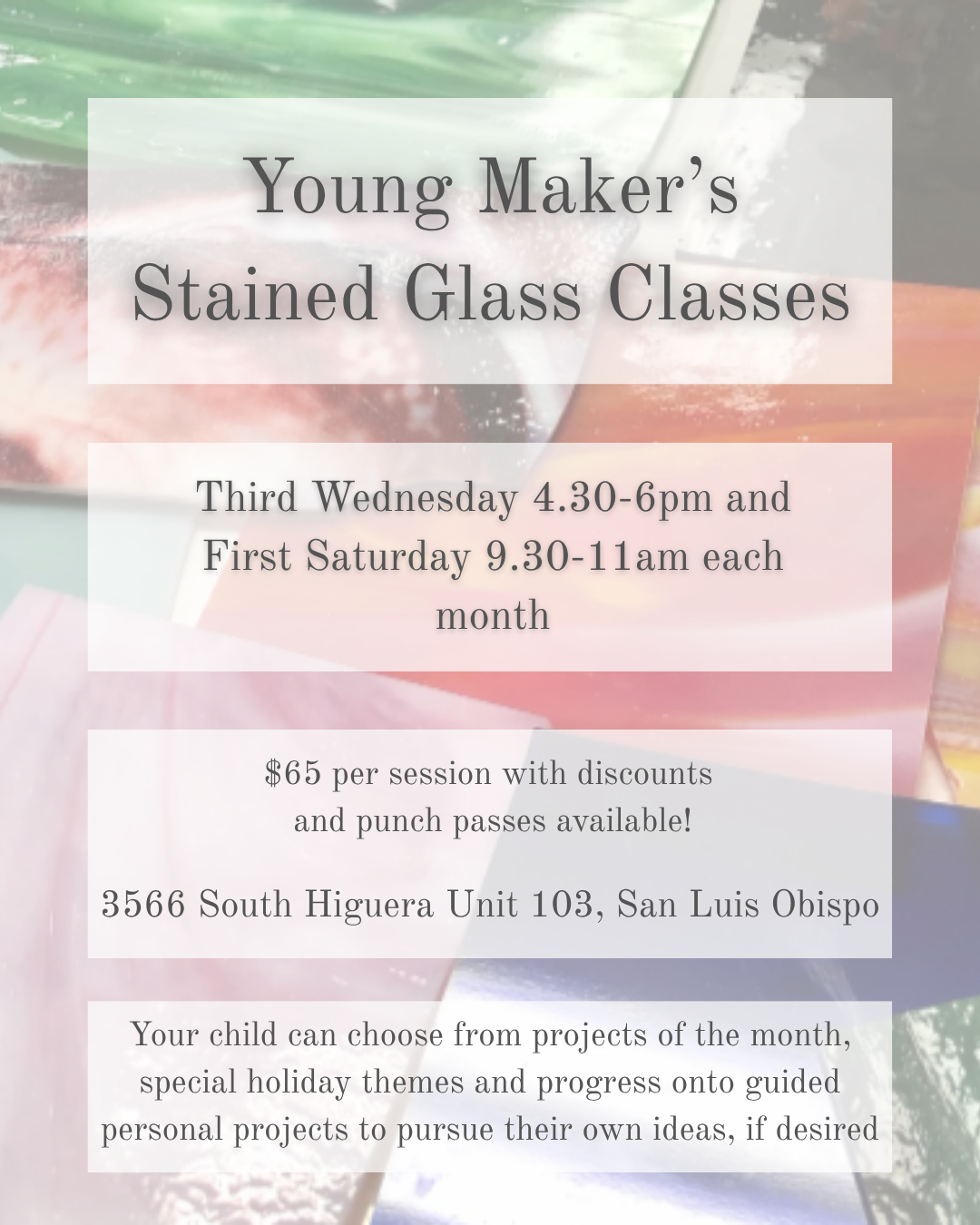 Young Maker's Stained Glass Classes