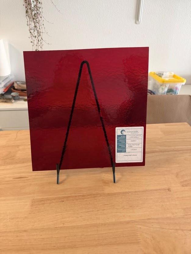 Ruby Red Rough Rolled Oceanside Glass, Art Glass for Stained Glass, Mosaics & Fusing, Assorted Sheets 6x6, 6x12, 12x12 152RR-F
