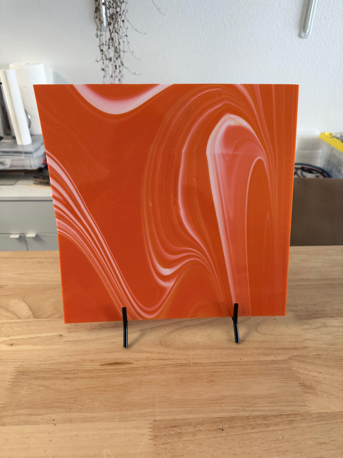 Orange Creamsicle Opal Oceanside Glass, Art Glass for Stained Glass, Mosaics & Fusing, Assorted Sheets 6x6, 6x12, 12x12 FR98F