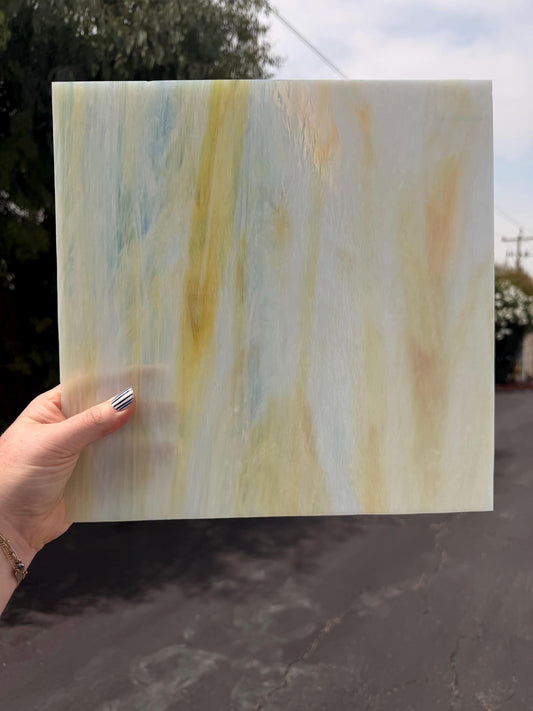 Mimosa Pearl Opal Oceanside Glass, Art Glass for Stained Glass, Mosaics & Fusing, Assorted Sheets 6x6, 6x12, 12x12 6067-83CC-F