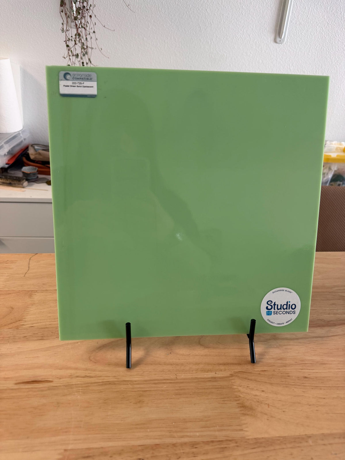 Pastel Green Opal Oceanside Glass, Art Glass for Stained Glass, Mosaics & Fusing, Assorted Sheets 6x6, 6x12, 12x12 OGT 222-72S-F