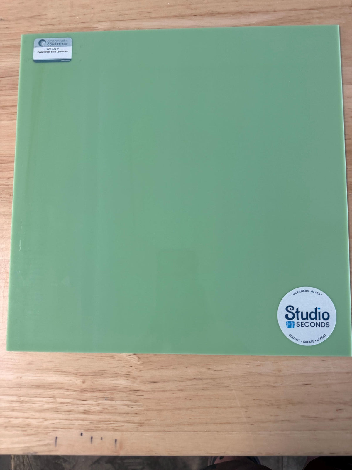 Pastel Green Opal Oceanside Glass, Art Glass for Stained Glass, Mosaics & Fusing, Assorted Sheets 6x6, 6x12, 12x12 OGT 222-72S-F
