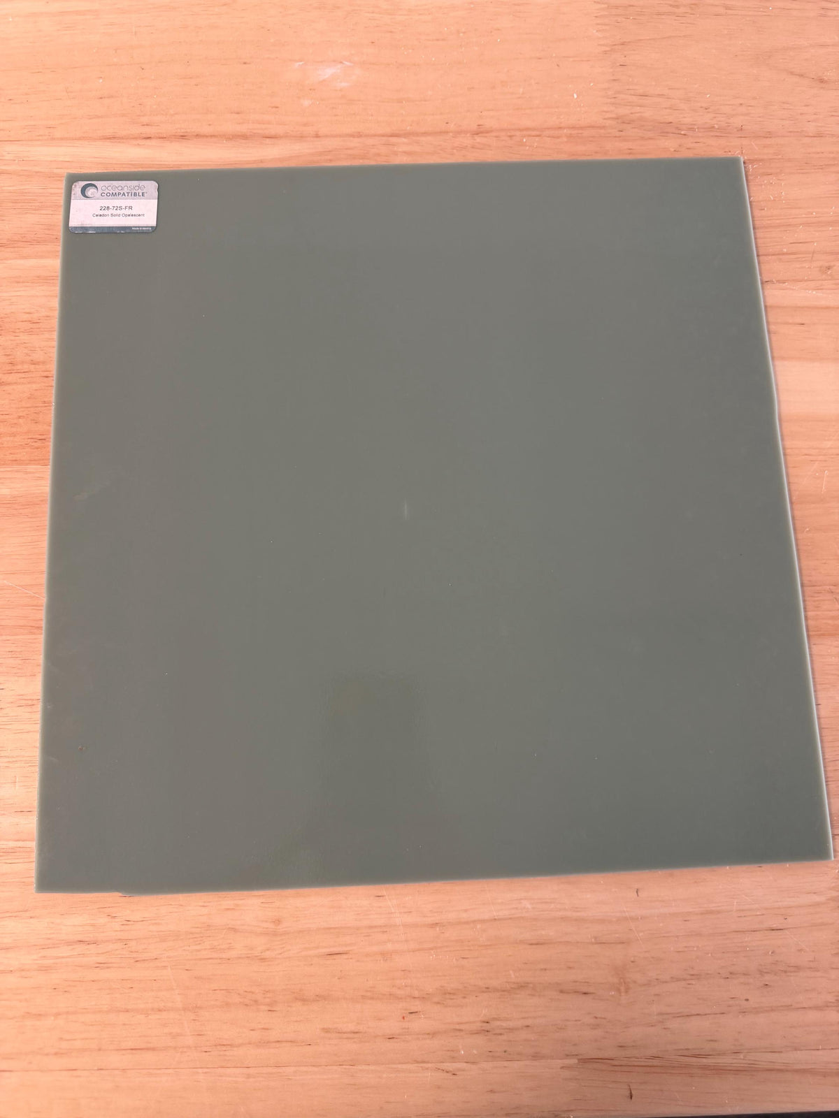 Celadon Solid Opal Oceanside Glass, Art Glass for Stained Glass, Mosaics & Fusing, Assorted Sheets 6x6, 6x12, 12x12 OGT 228-72S-FR