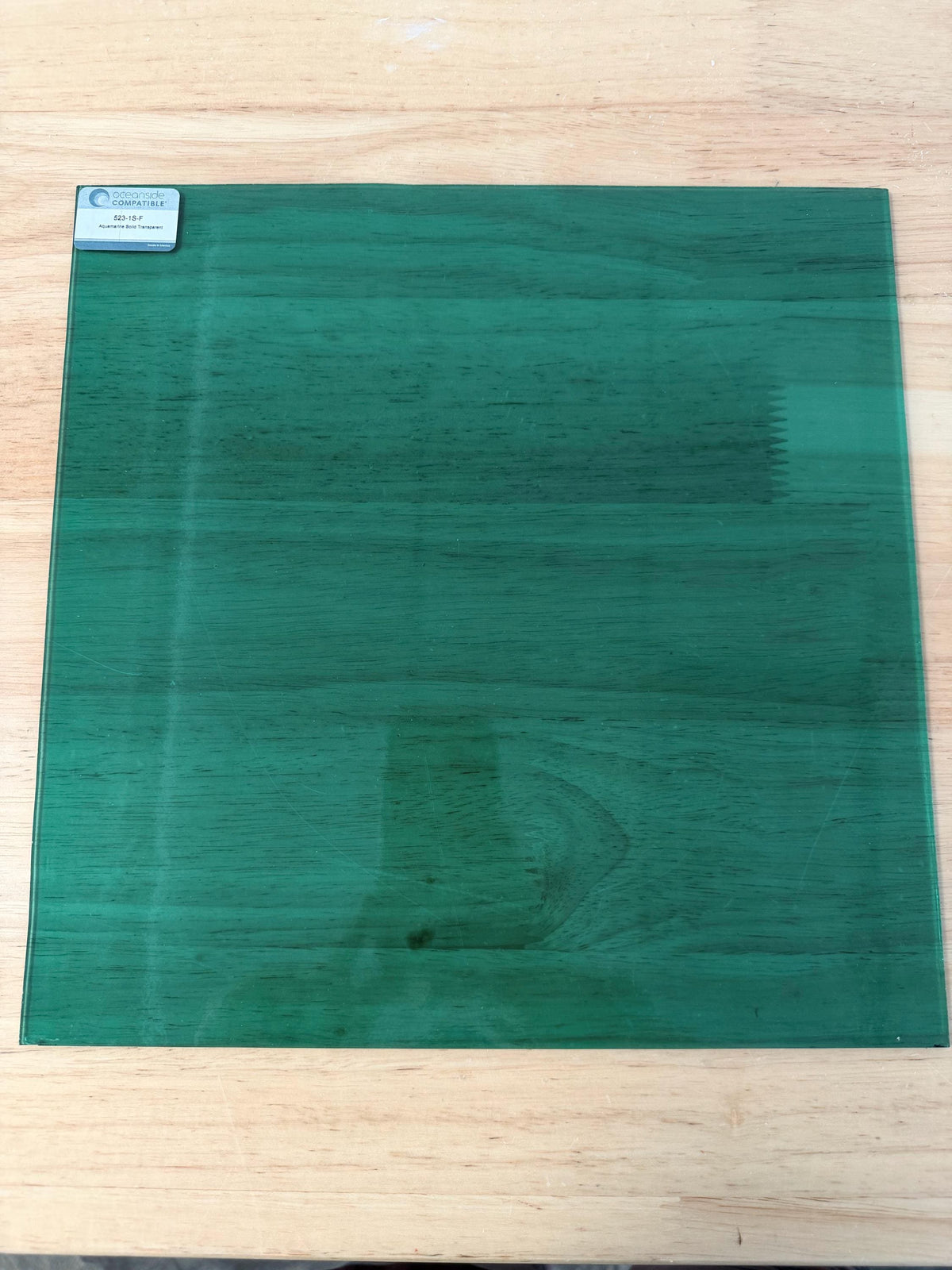 Aquamarine Transparent Oceanside Glass, Art Glass for Stained Glass, Mosaics & Fusing, Assorted Sheets 6x6, 6x12, 12x12 OGT 523-1S-F