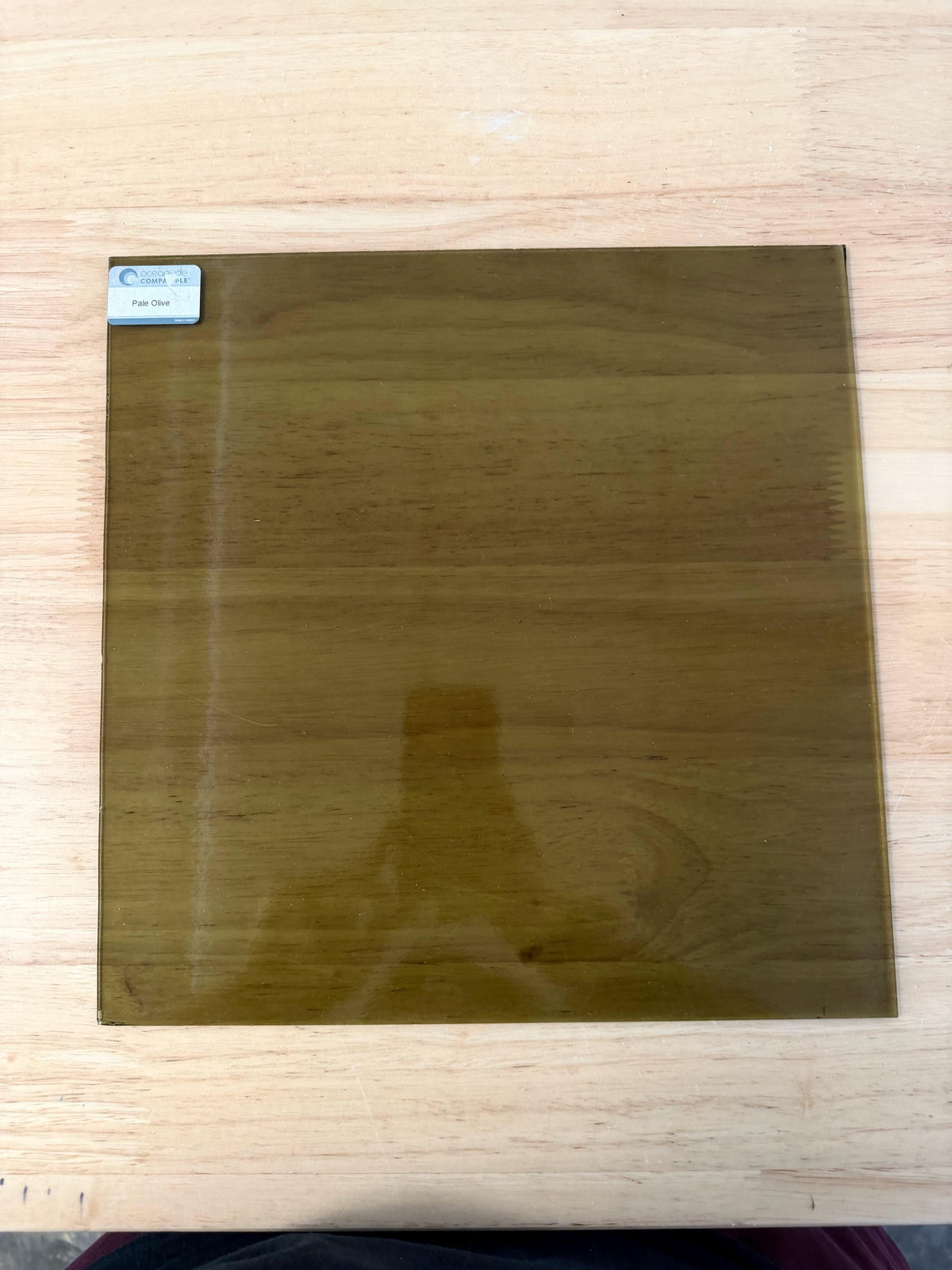 Pale Olive Transparent Oceanside Glass, Art Glass for Stained Glass, Mosaics & Fusing, Assorted Sheets 6x6, 6x12, 12x12 OGT