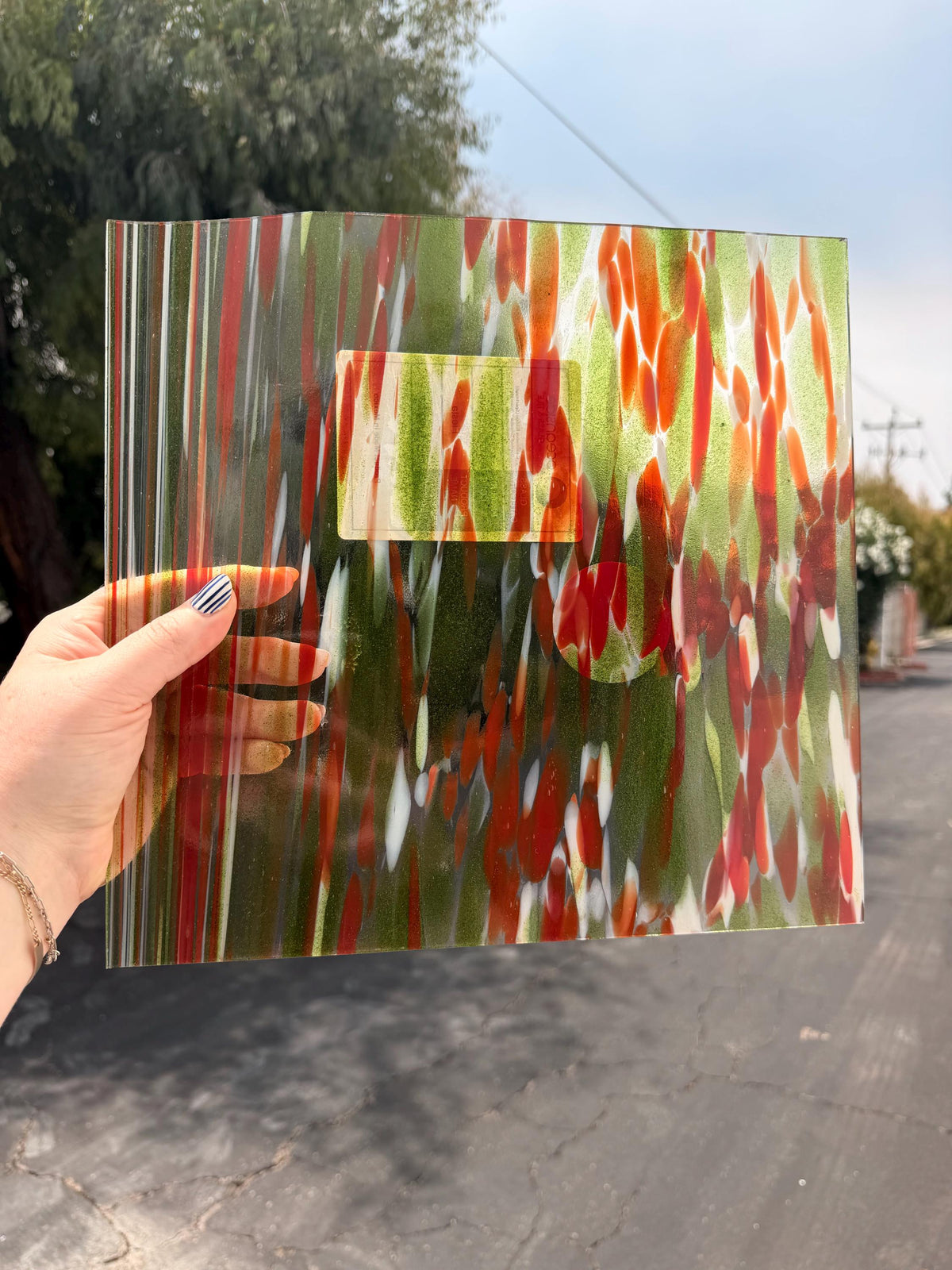 Fiesta Fusers Reserve Green Red Clear Oceanside Glass, Art Glass for Stained Glass, Mosaics & Fusing, Assorted Sheets 6x6, 6x12, 12x12 OGT