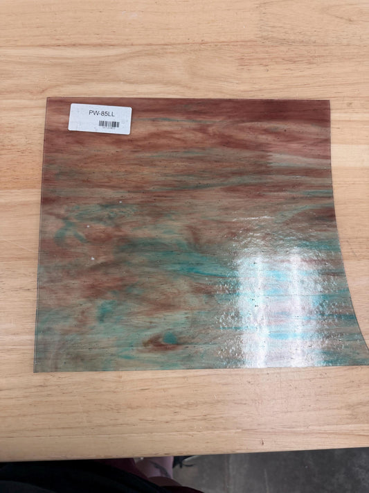 Medium Purple Sky Blue Clear Streaky Wissmach Glass, Art Glass for Stained Glass, Mosaics & Fusing, Assorted Sheets 6x6, 6x12, 12x12 PW-85LL