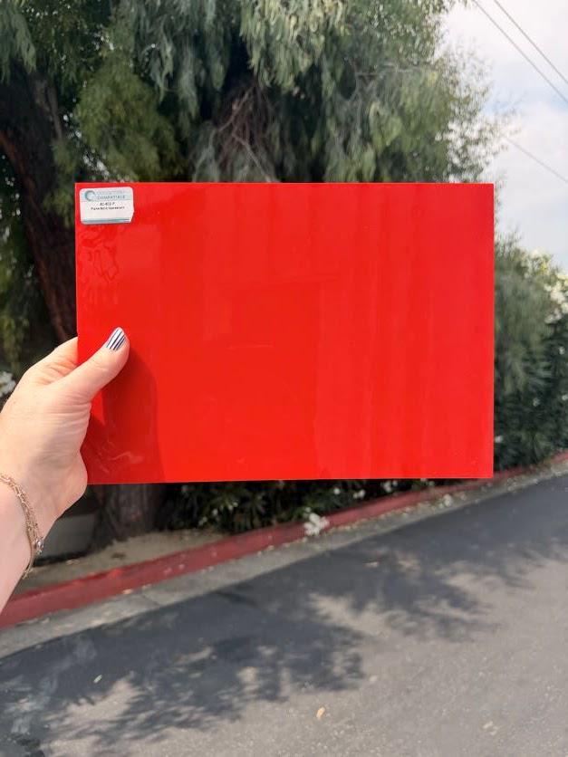 Flame Solid Opalescent Oceanside Glass, Art Glass for Stained Glass, Mosaics & Fusing, Assorted Sheets 6x6, 6x12, 12x12 60-602-F