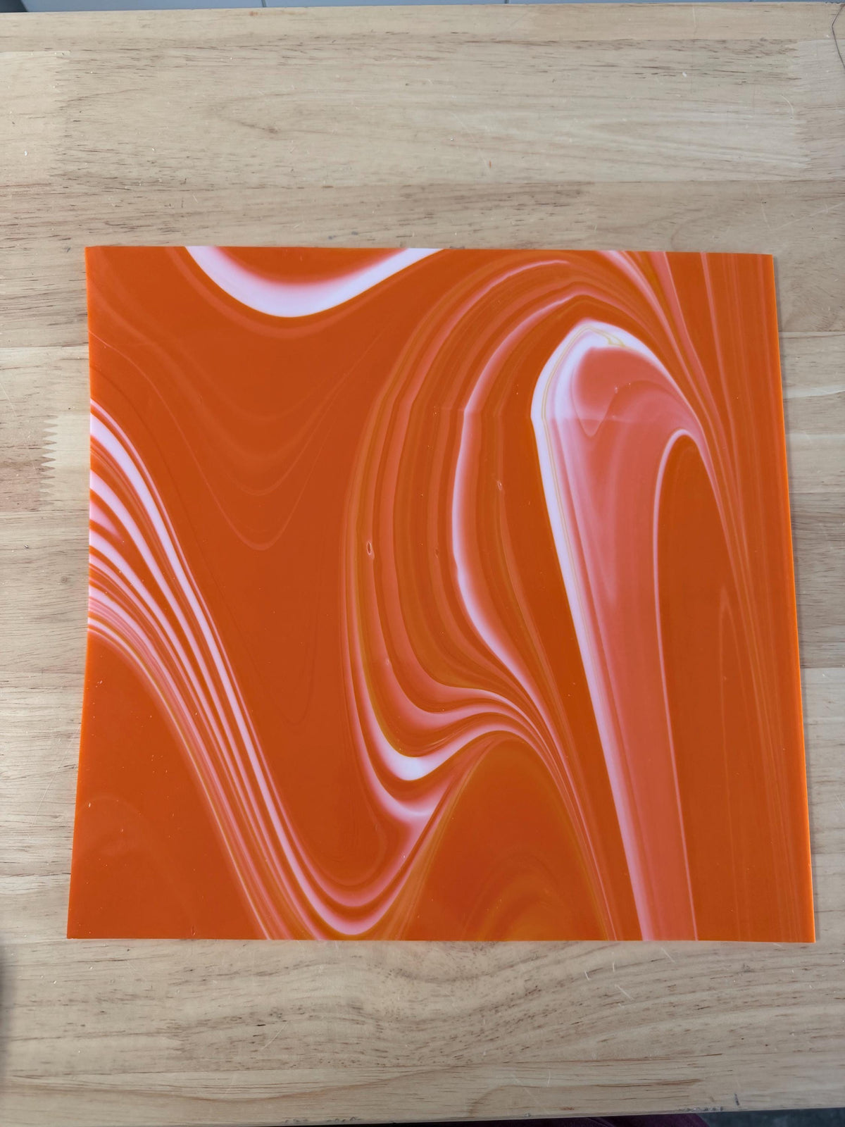 Orange Creamsicle Opal Oceanside Glass, Art Glass for Stained Glass, Mosaics & Fusing, Assorted Sheets 6x6, 6x12, 12x12 FR98F