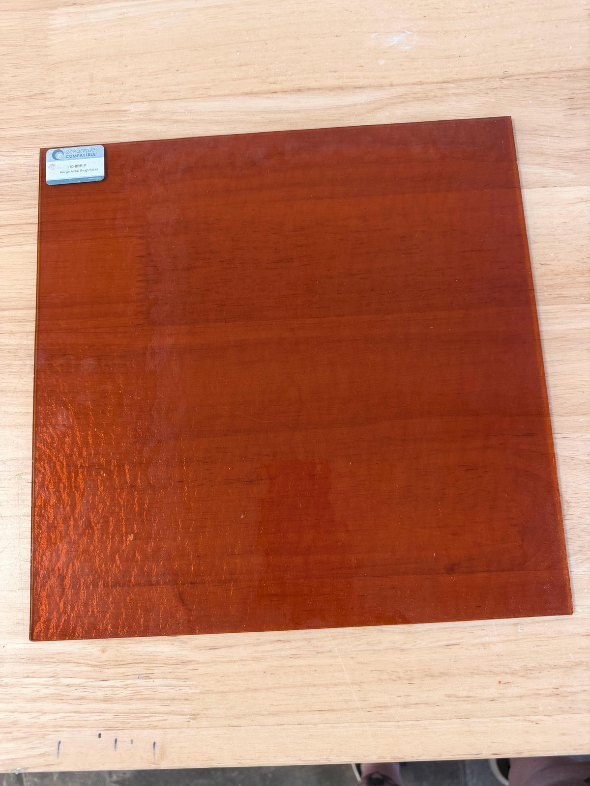 Medium Amber Rough Rolled Oceanside Glass, Art Glass for Stained Glass, Mosaics & Fusing, Assorted Sheets 6x6, 6x12, 12x12 110-8RR-F
