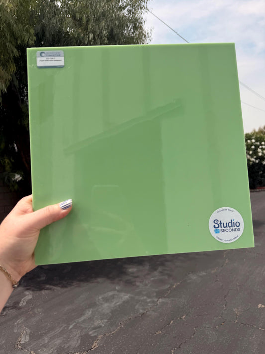 Pastel Green Opal Oceanside Glass, Art Glass for Stained Glass, Mosaics & Fusing, Assorted Sheets 6x6, 6x12, 12x12 OGT 222-72S-F