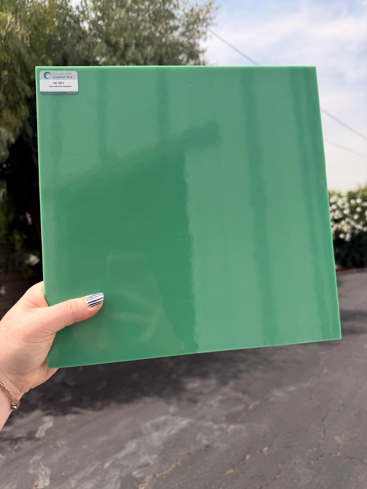 Apple Jade Green Oceanside Glass, Art Glass for Stained Glass, Mosaics & Fusing, Assorted Sheets 6x6, 6x12, 12x12 OGT 60-726-F