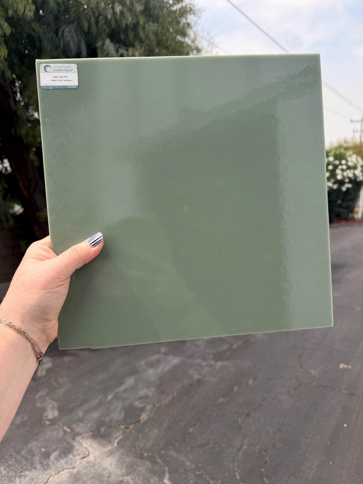 Celadon Solid Opal Oceanside Glass, Art Glass for Stained Glass, Mosaics & Fusing, Assorted Sheets 6x6, 6x12, 12x12 OGT 228-72S-FR