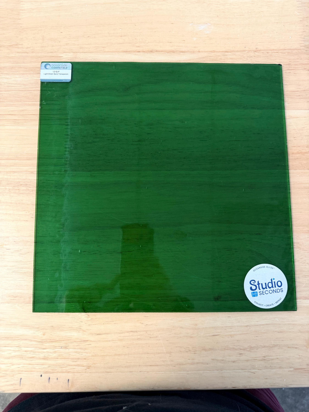 Light Green Transparent Oceanside Glass, Art Glass for Stained Glass, Mosaics & Fusing, Assorted Sheets 6x6, 6x12, 12x12 OGT 121S-F
