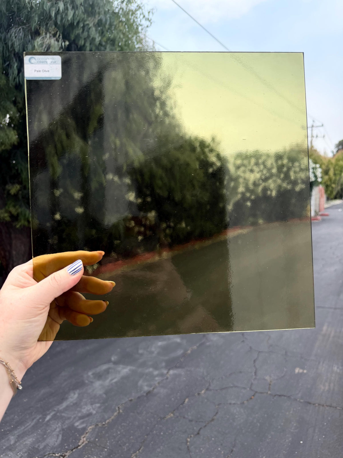 Pale Olive Transparent Oceanside Glass, Art Glass for Stained Glass, Mosaics & Fusing, Assorted Sheets 6x6, 6x12, 12x12 OGT