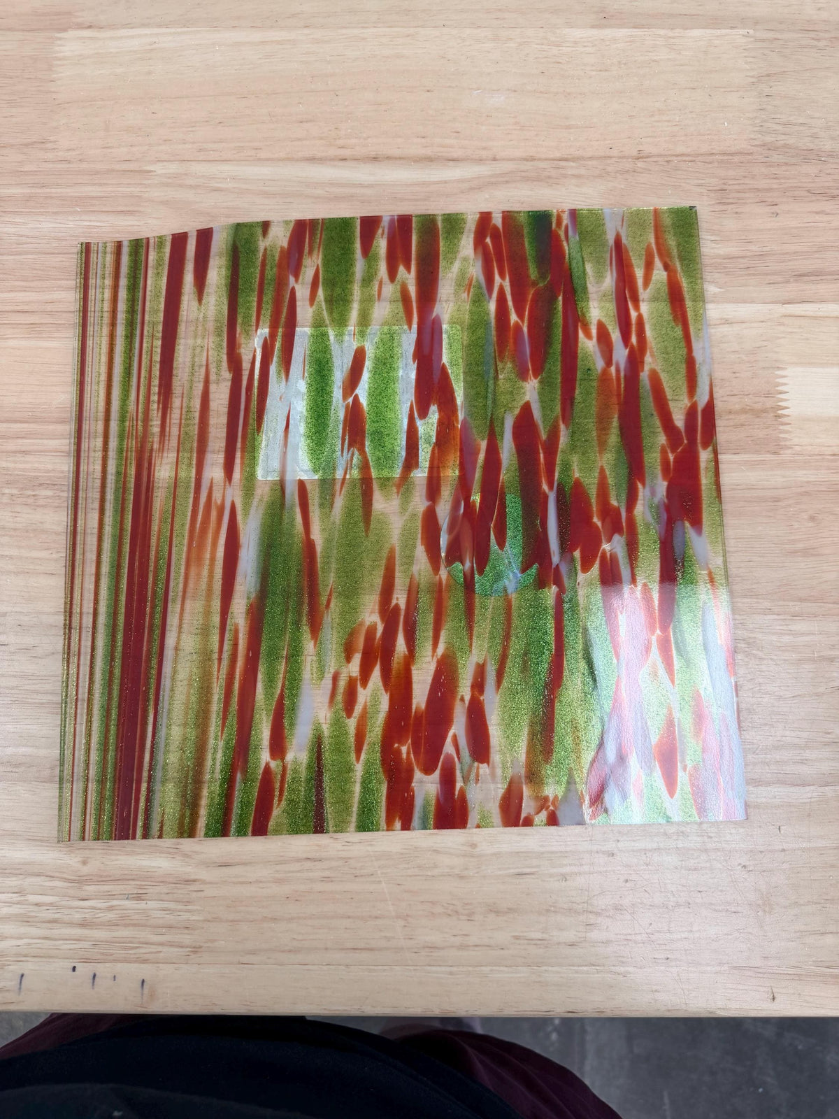 Fiesta Fusers Reserve Green Red Clear Oceanside Glass, Art Glass for Stained Glass, Mosaics & Fusing, Assorted Sheets 6x6, 6x12, 12x12 OGT