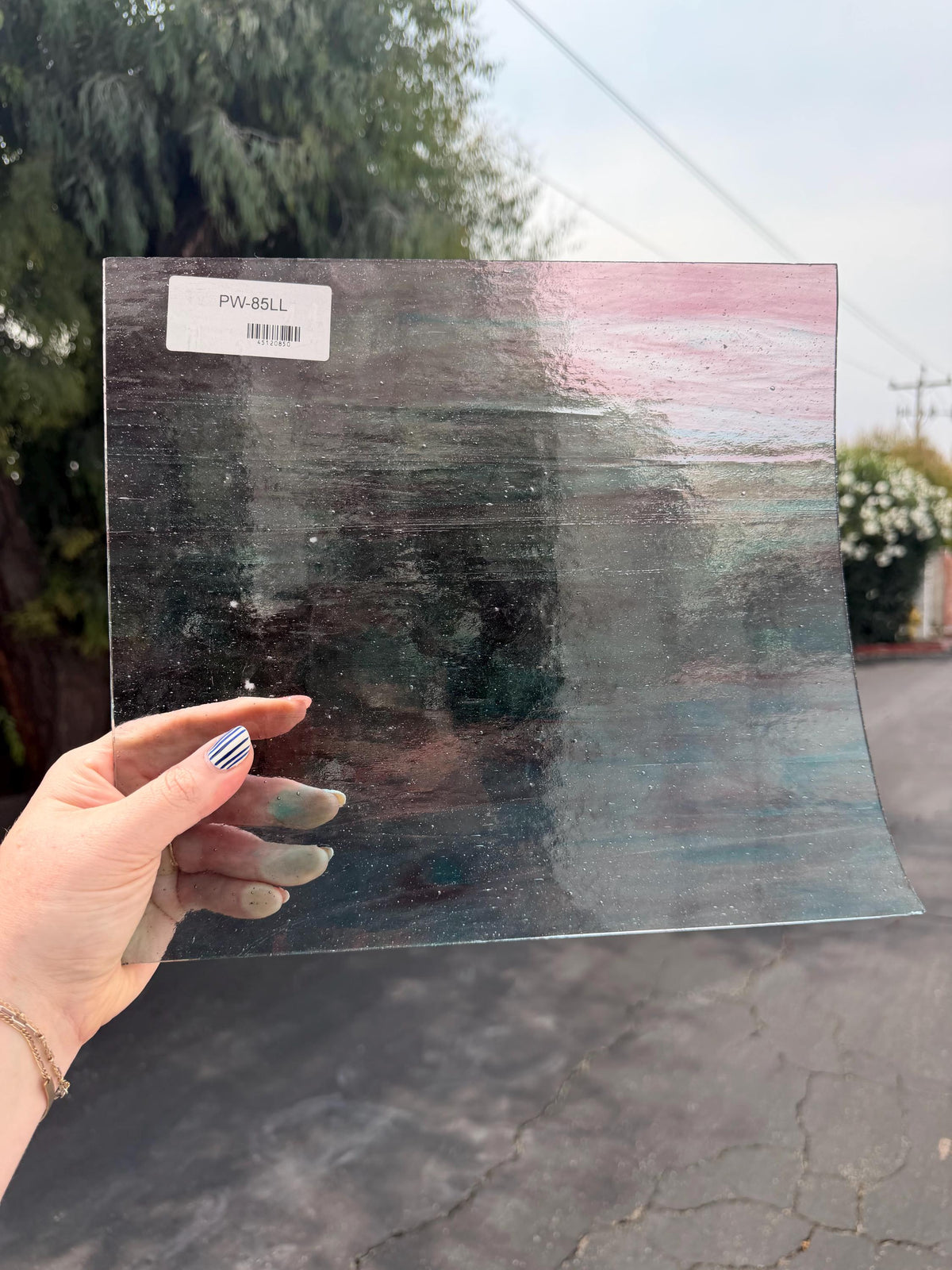 Medium Purple Sky Blue Clear Streaky Wissmach Glass, Art Glass for Stained Glass, Mosaics & Fusing, Assorted Sheets 6x6, 6x12, 12x12 PW-85LL