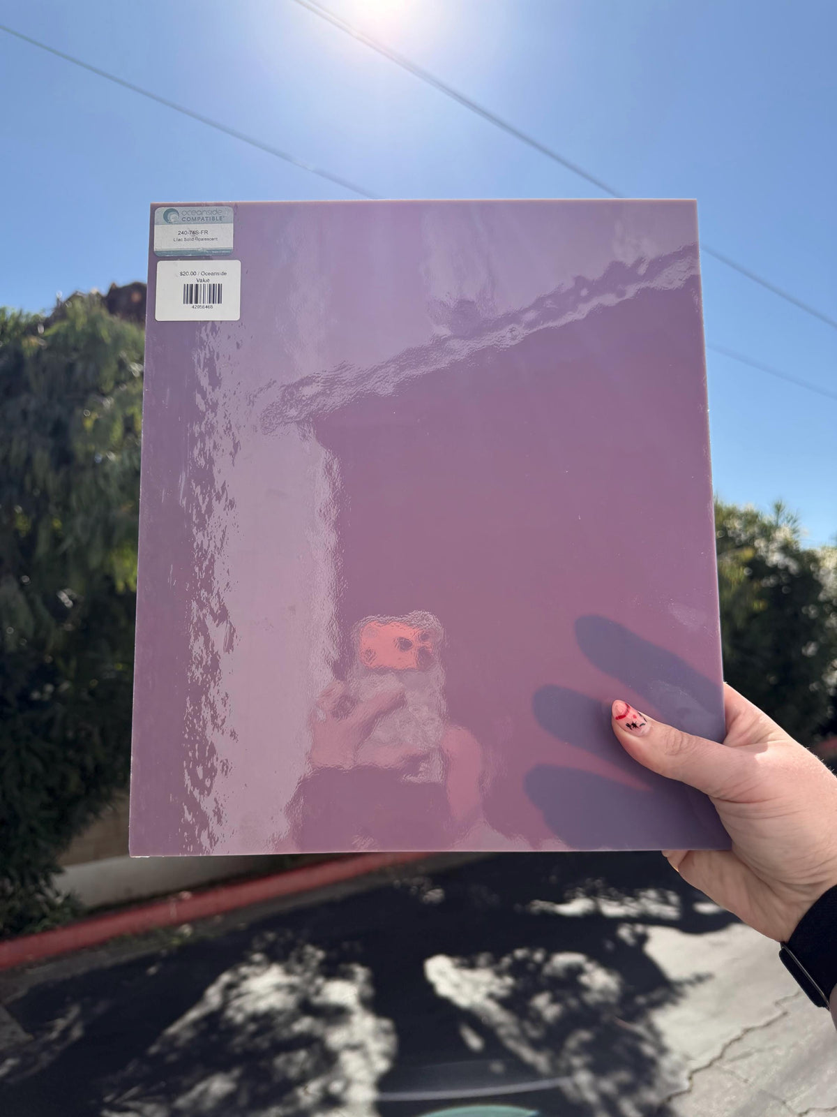 Lilac Solid Oplaescent Oceanside Glass, Art Glass for Stained Glass, Mosaics & Fusing, Assorted Sheets 6x6, 6x12, 12x12 240-74S-FR