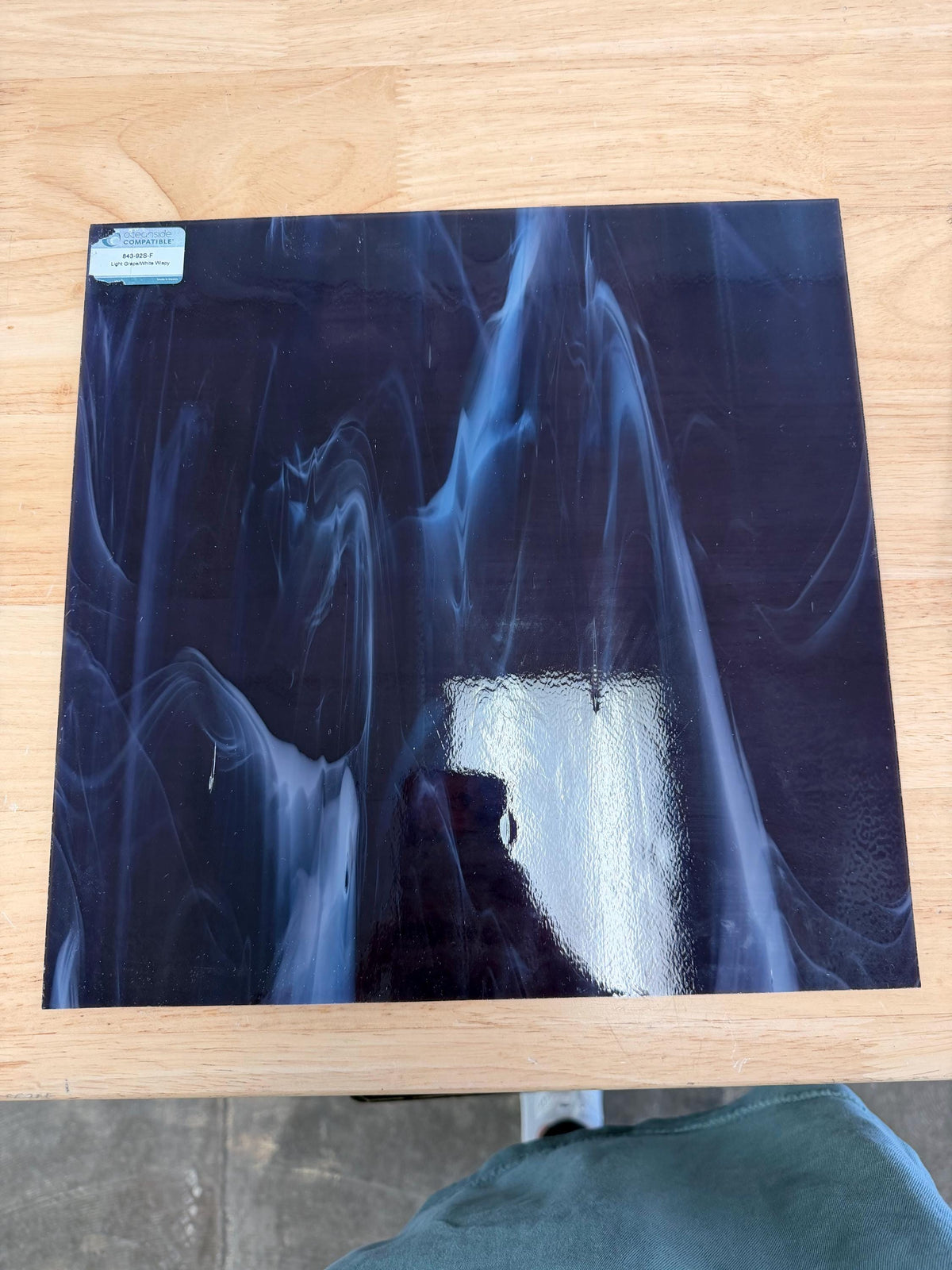 Light Grape White Wispy Purple Oceanside Glass, Art Glass for Stained Glass, Mosaics & Fusing, Assorted Sheets 6x6, 6x12, 12x12 843-92S-F