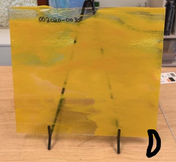 Clear Sunflower Yellow Opal Bullseye Glass, Art Glass for Stained Glass, Mosaics & Fusing, Assorted Sheets 002020-0030 COE 90 Fused