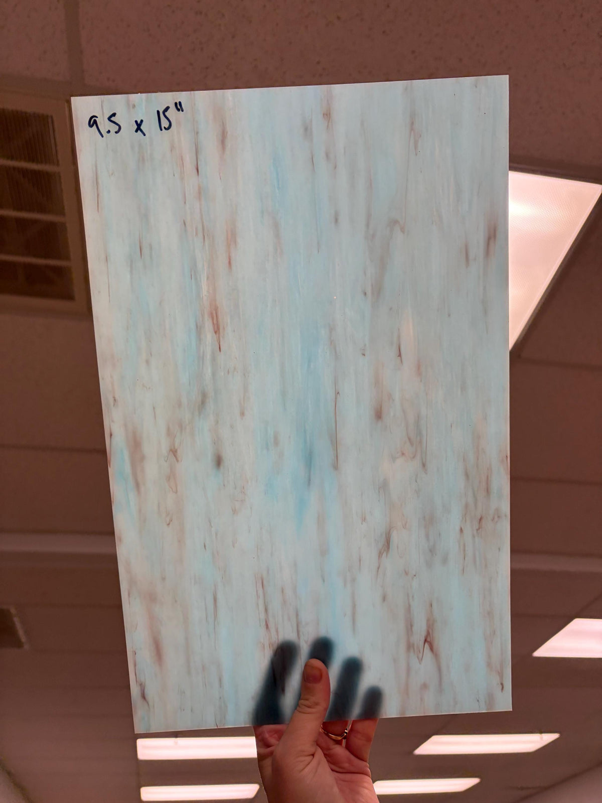 Blue Aqua Purple Opal , Art Glass for Stained Glass and Mosaics, Sheet Sizes 9.5x 7.5 or 9.5x15 Import Glass Cheaper Option