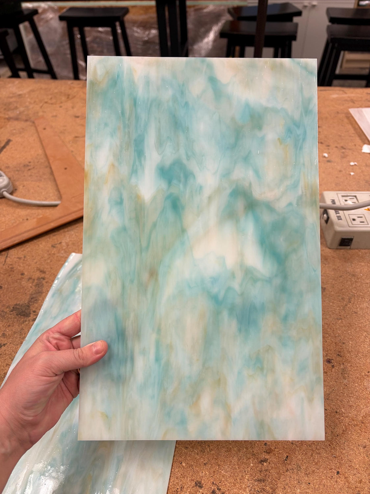 Turquoise Amber White Opal , Art Glass for Stained Glass and Mosaics, Sheet Sizes 9.5x 7.5 or 9.5x15 Import Glass Cheaper Option