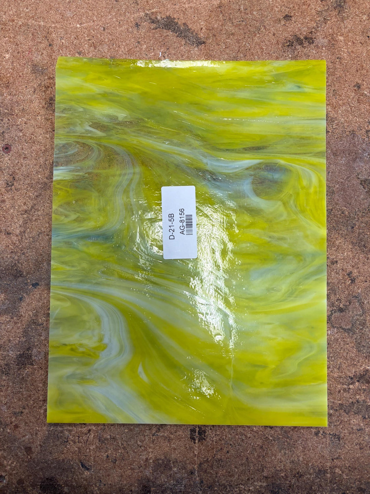 Armstrong Yellow Streaky Sunflower Days Wispy Opal, Art Glass for Stained Glass and Mosaics, Sheet Sizes 9x12" AG-8156